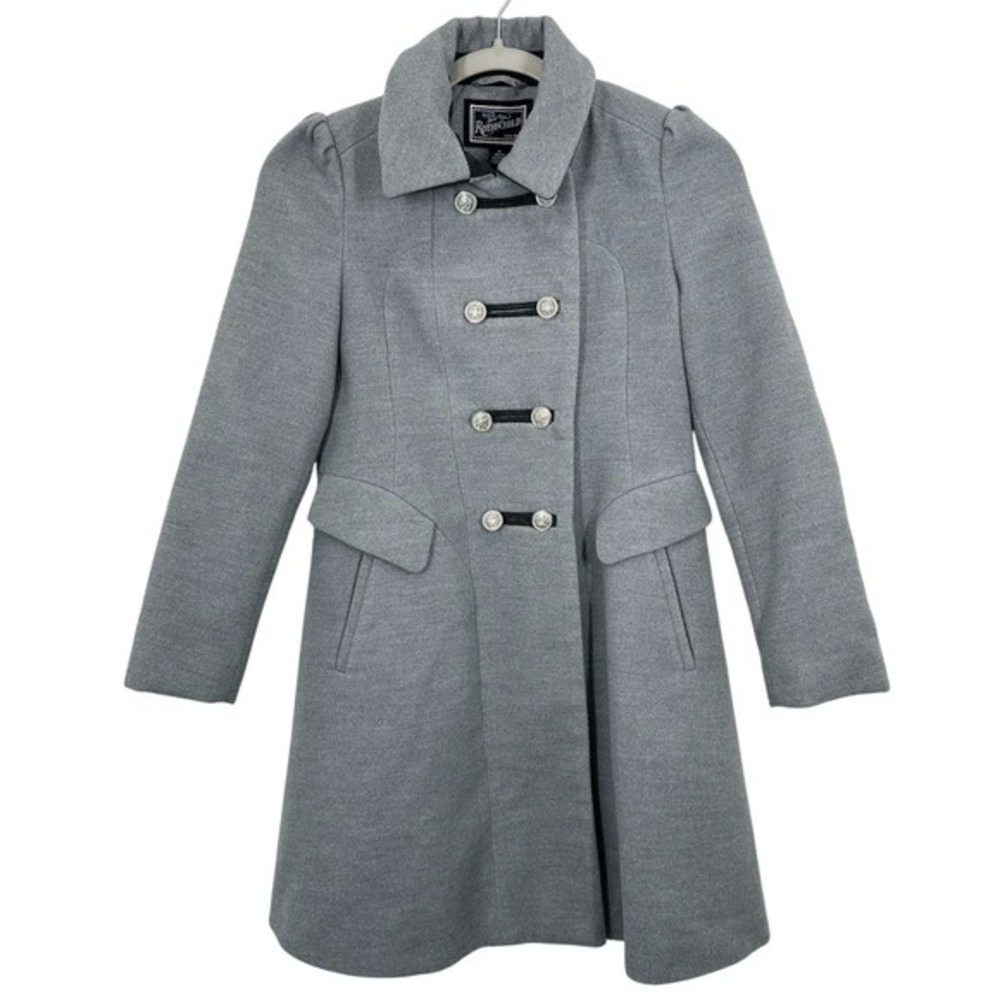 Rothschild Girls Medium Double Breasted Gray Pea Coat Formal Holiday Winter